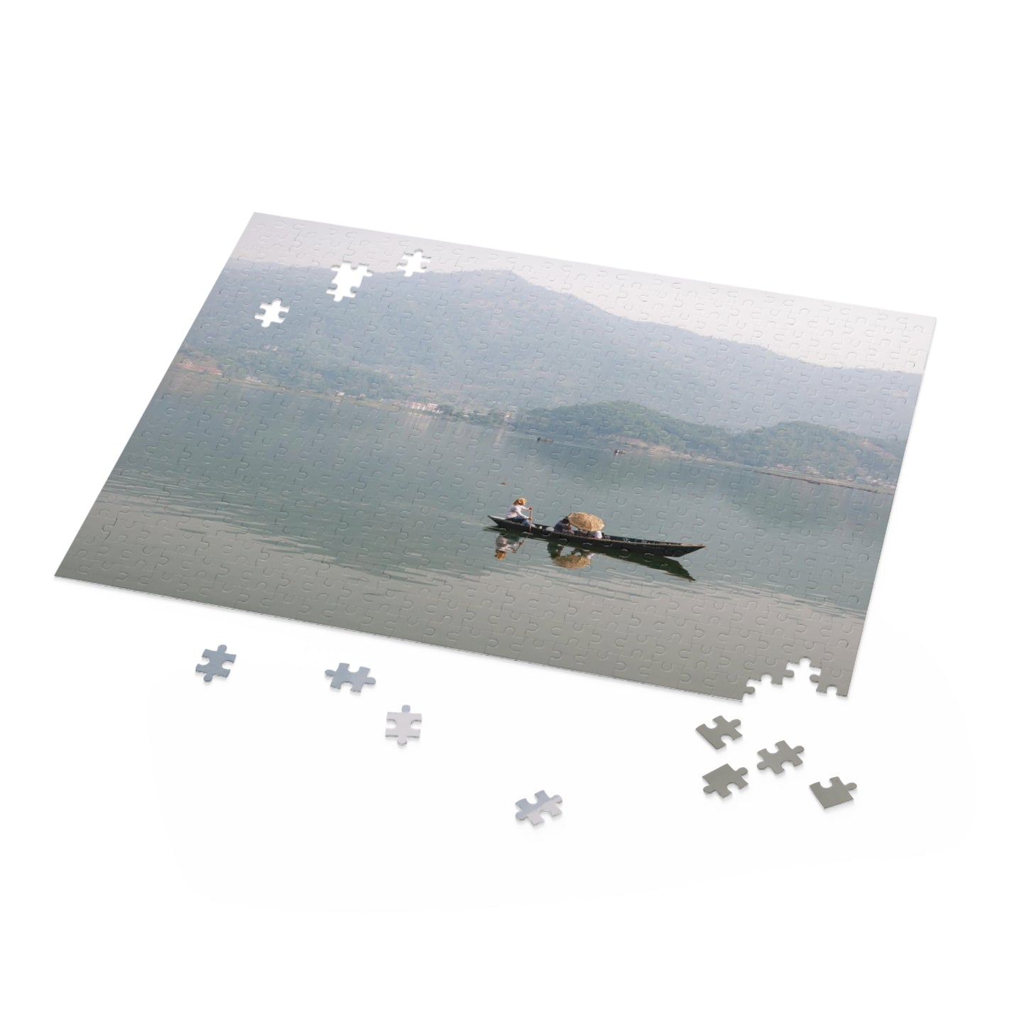 500 Piece Puzzle Boat Ride on Phewa Lake, Nepal - Leah Ramuglia Photography
