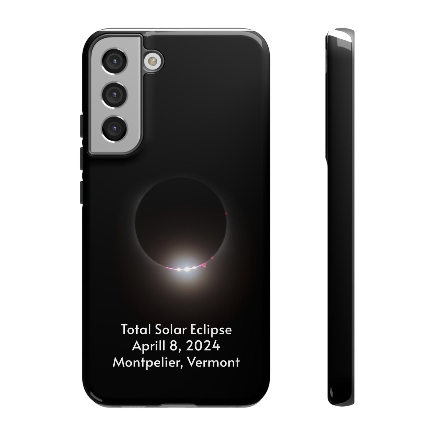 2024 Total Solar Eclipse - Baily’s Beads & Solar Prominence after Totality - Montpelier, VT - Phone Case