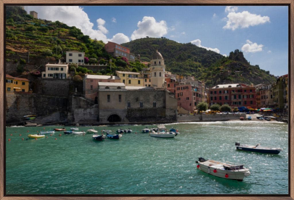 Vernazza, Cinque Terre, Italy - Framed Canvas Wall Art by Leah Ramuglia