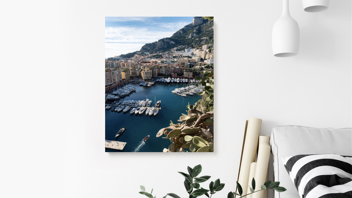 Leah Ramuglia's Landscape Photograph of Monaco is printed on Canvas as Wall Art