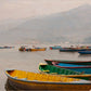 Boats on Phewa Lake, Pokhara, Nepal - Wood Print