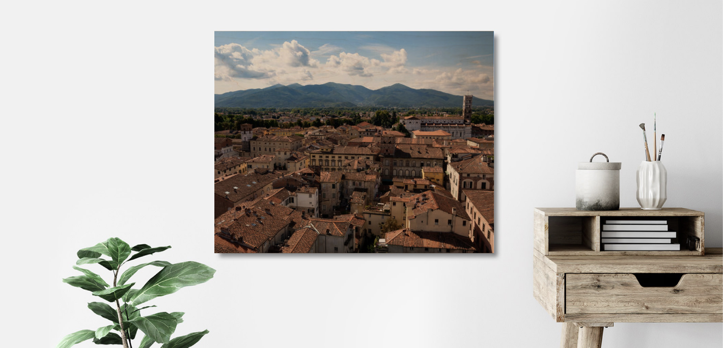 Photograph of Lucca, Italy printed on Wood by Leah Ramuglia